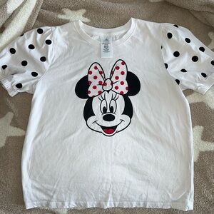 Women’s Disney White and Black Minnie Mouse Short Sleeve Tees